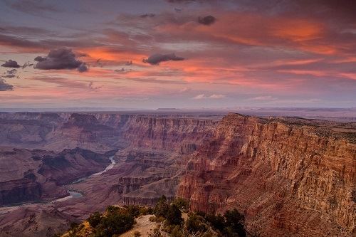 Sunset at Desert View in Grand Canyon National Park, Arizona